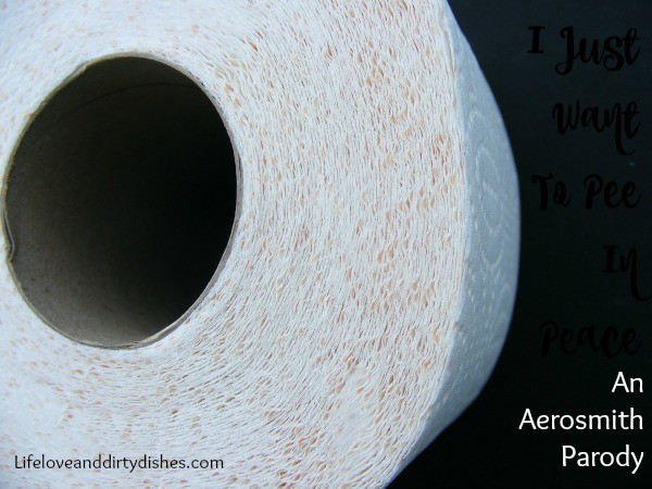 Toilet roll with text I just want to pee in peace