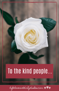 To the kind people, the ones who help, the ones who don't judge, the ones who make our lives a bit easier and can turn our day around.  The kindness of strangers is a beautiful thing.