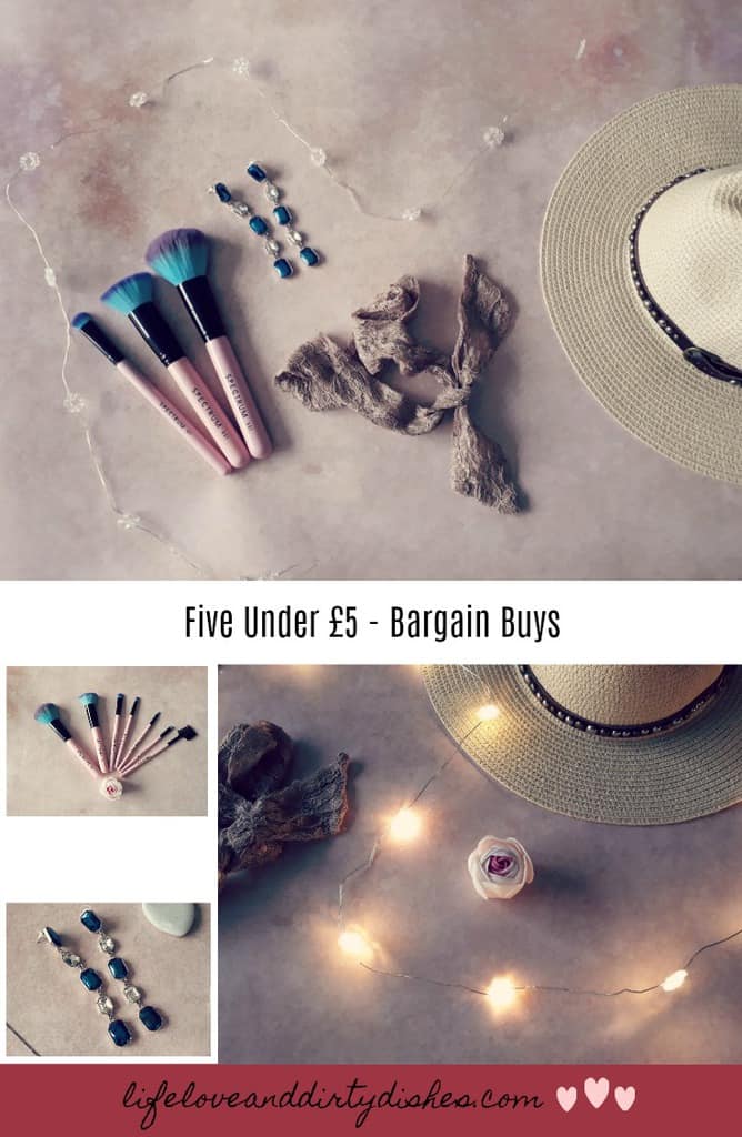 Pretty things I picked up in the sales. All bargains at under £5 including jewellery, summer hat, photo frames and fairy lights