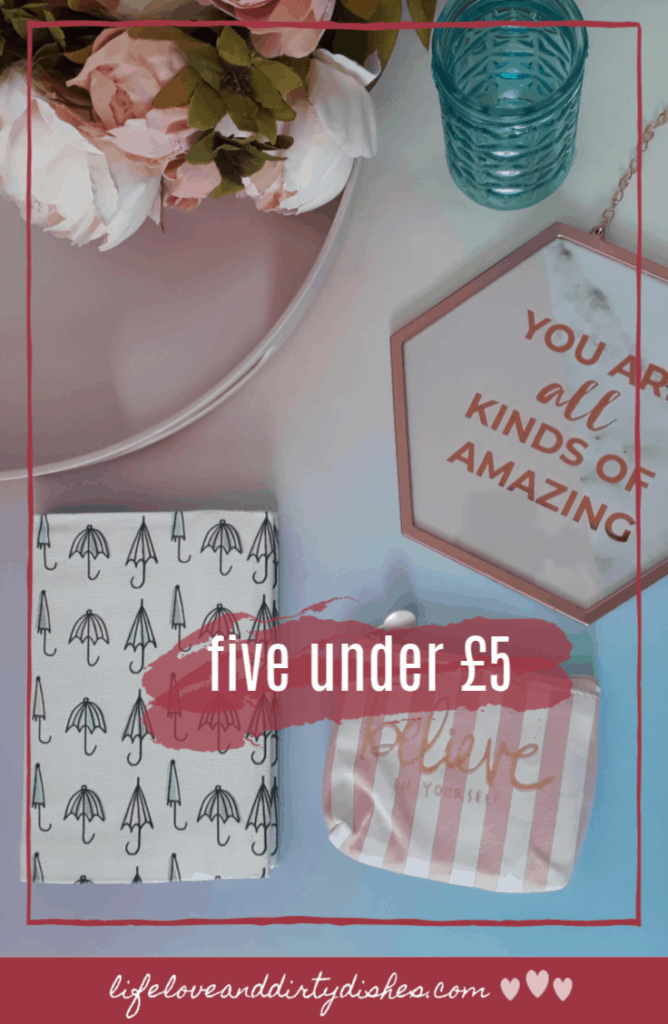 five under five pounds.  Little bargains I have bough this month.